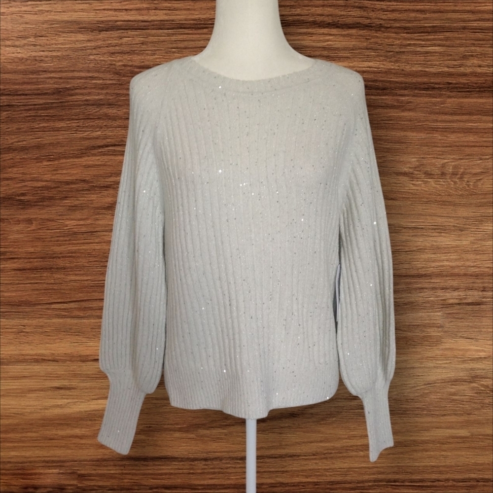 Liz Claiborne Women's White Sparkle Sweater Size XS